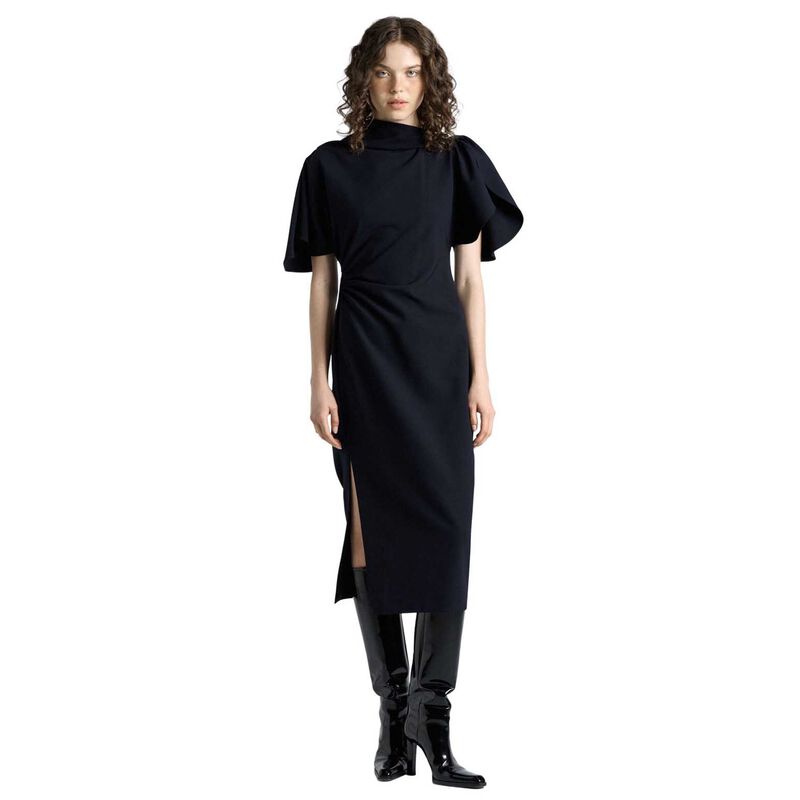 Cue Crepe Draped Neck Midi Dress image number 4